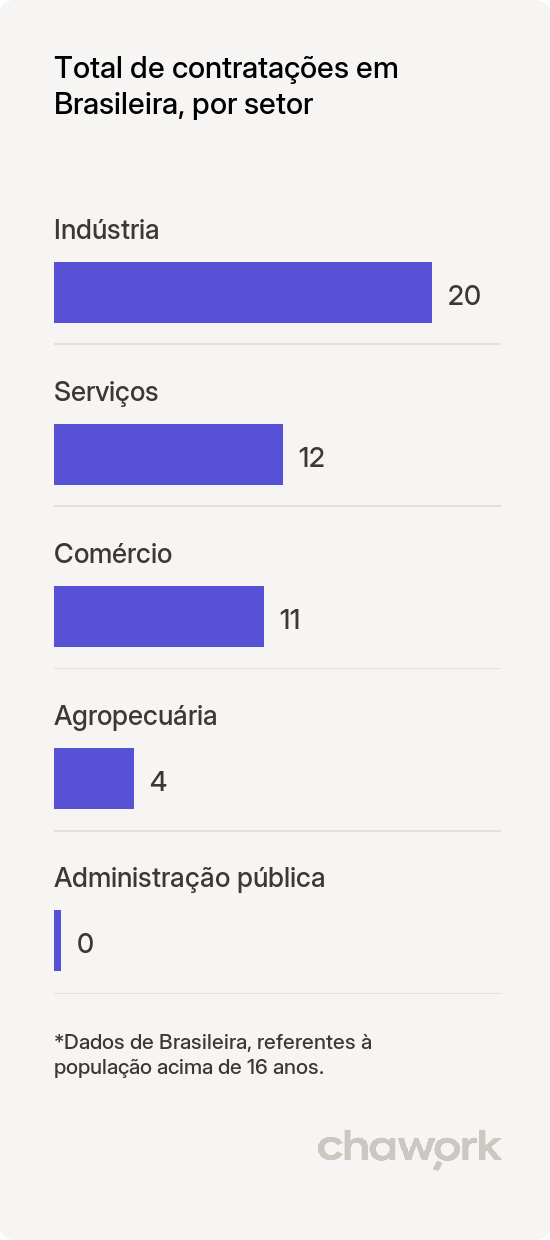 Total de contratações por setor em Brasileira, PI