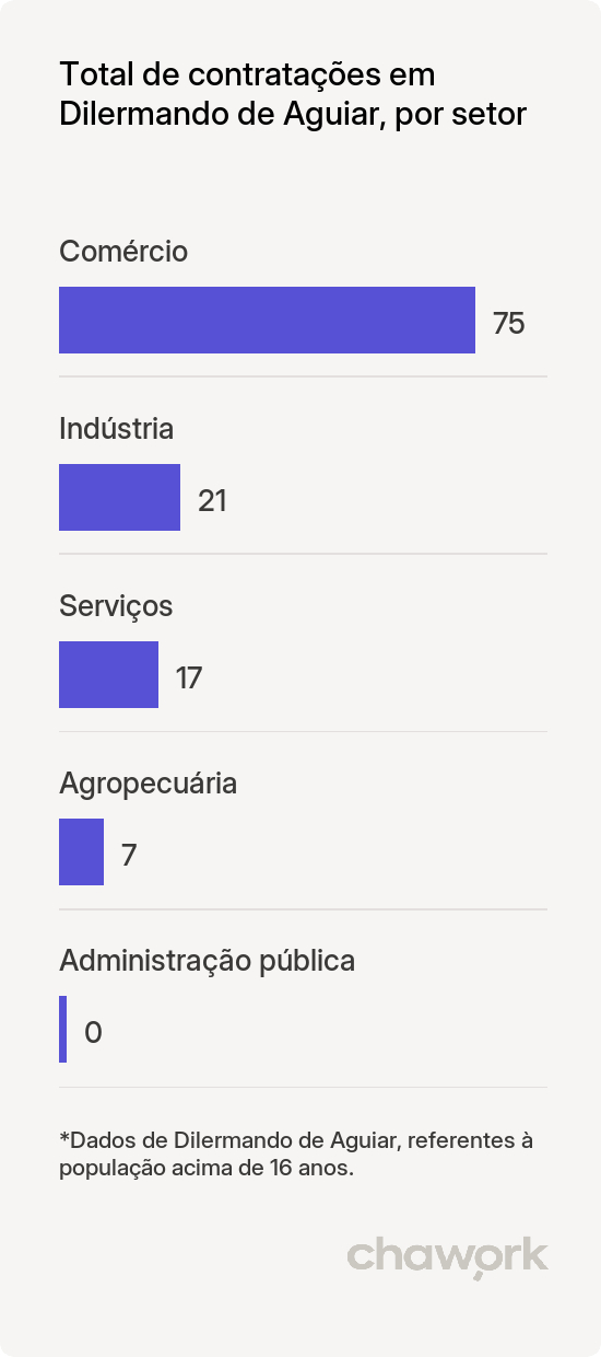 Total de contratações por setor em Dilermando de Aguiar, RS