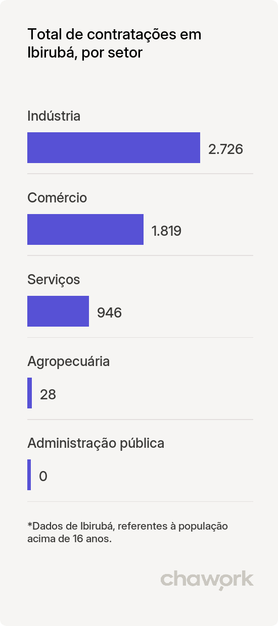 Total de contratações por setor em Ibirubá, RS