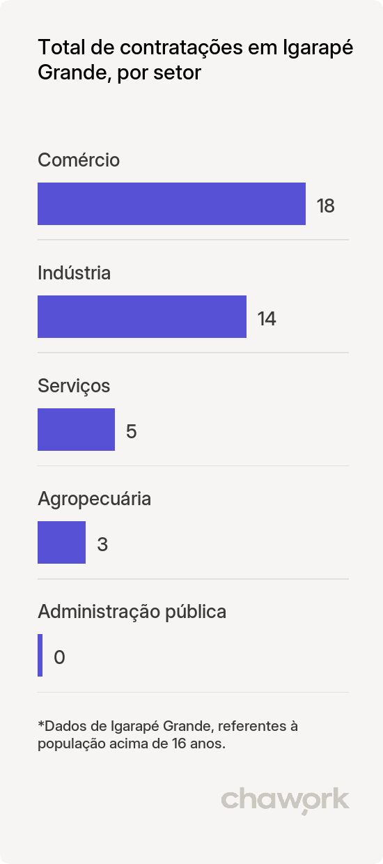 Total de contratações por setor em Igarapé Grande, MA
