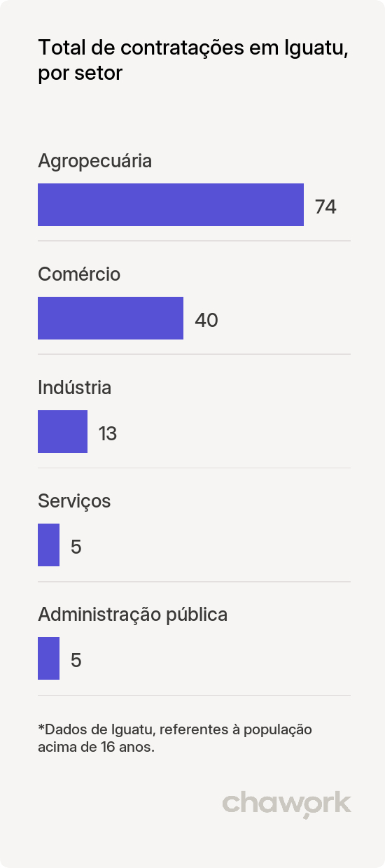 Total de contratações por setor em Iguatu, PR