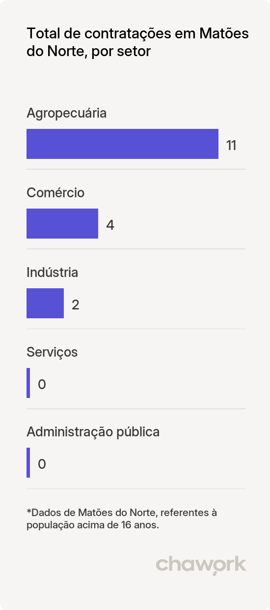 Total de contratações por setor em Matões do Norte, MA