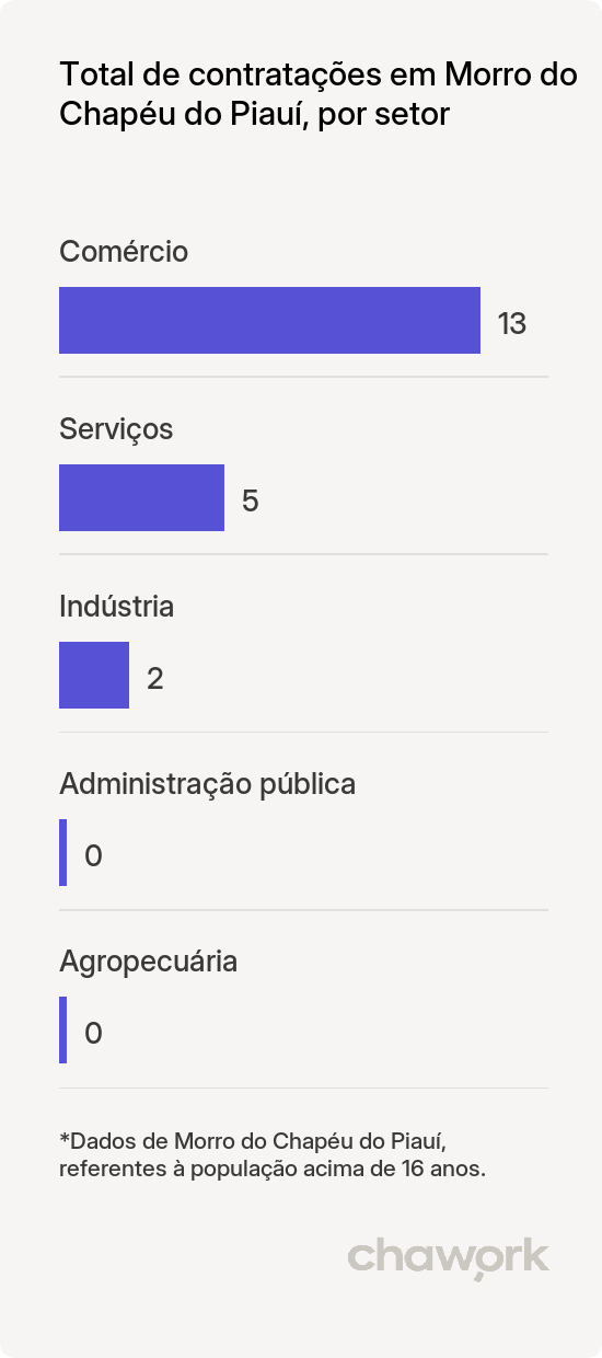 Total de contratações por setor em Morro do Chapéu do Piauí, PI