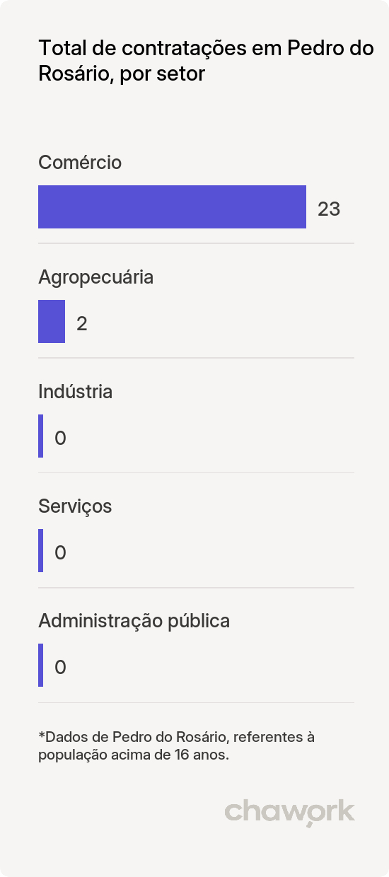 Total de contratações por setor em Pedro do Rosário, MA