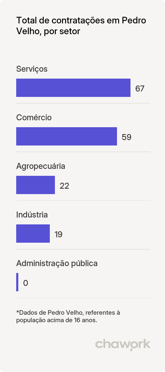 Total de contratações por setor em Pedro Velho, RN
