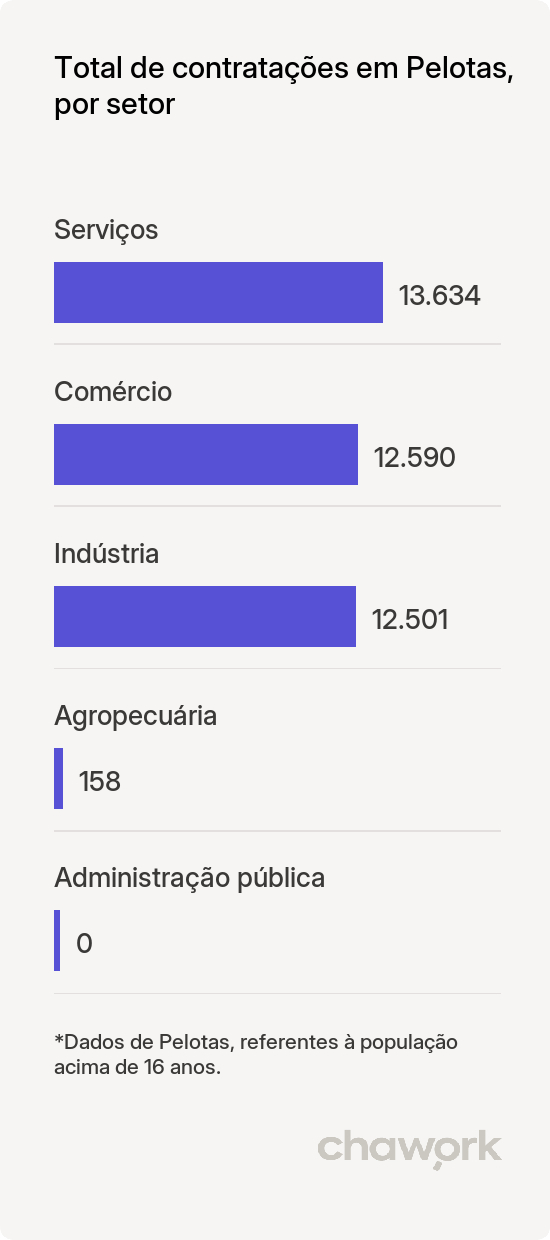 Total de contratações por setor em Pelotas, RS