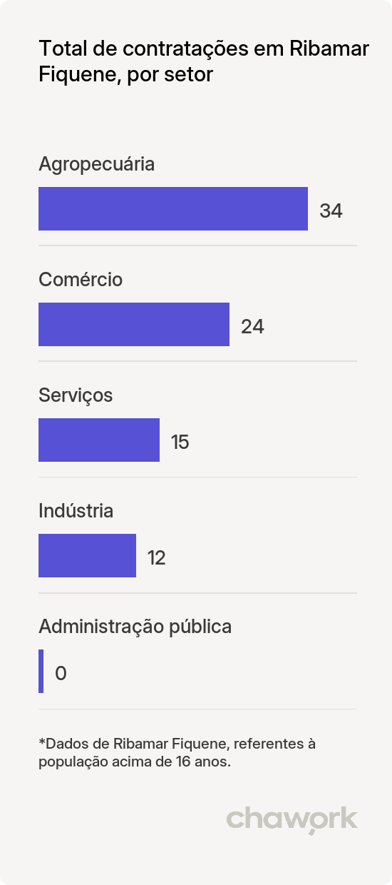 Total de contratações por setor em Ribamar Fiquene, MA