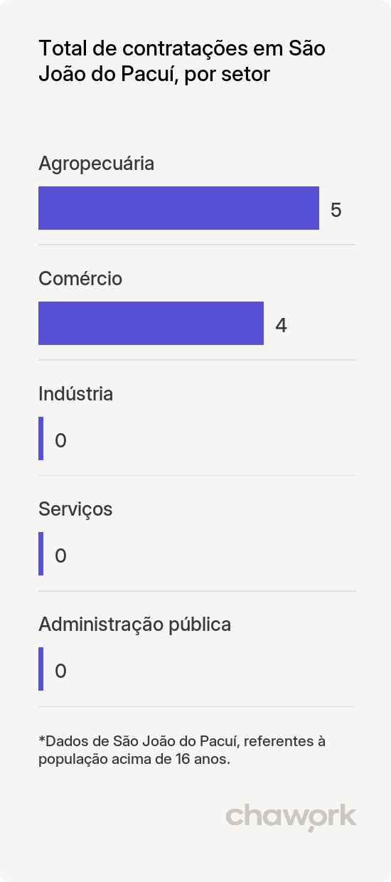 Total de contratações por setor em São João do Pacuí, MG