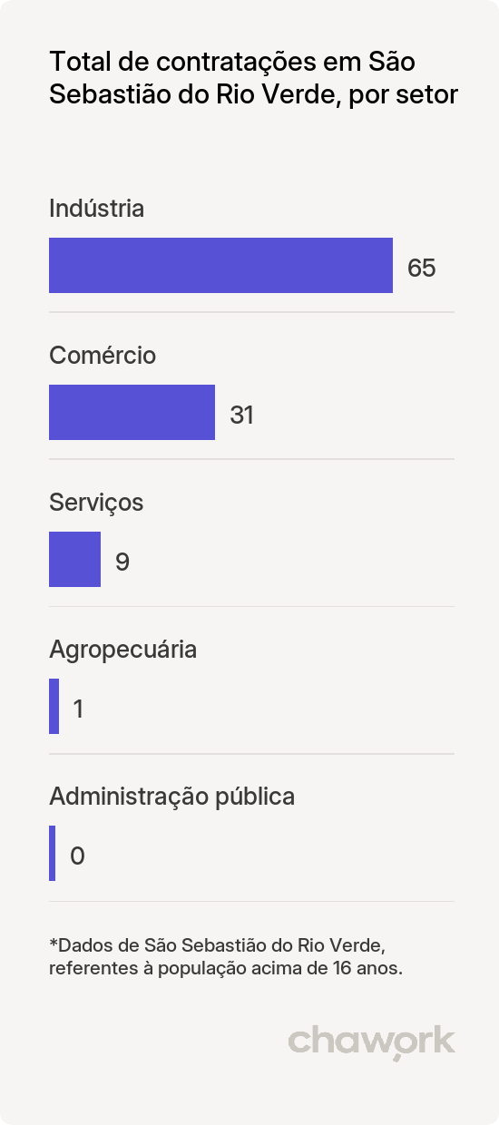 Total de contratações por setor em São Sebastião do Rio Verde, MG