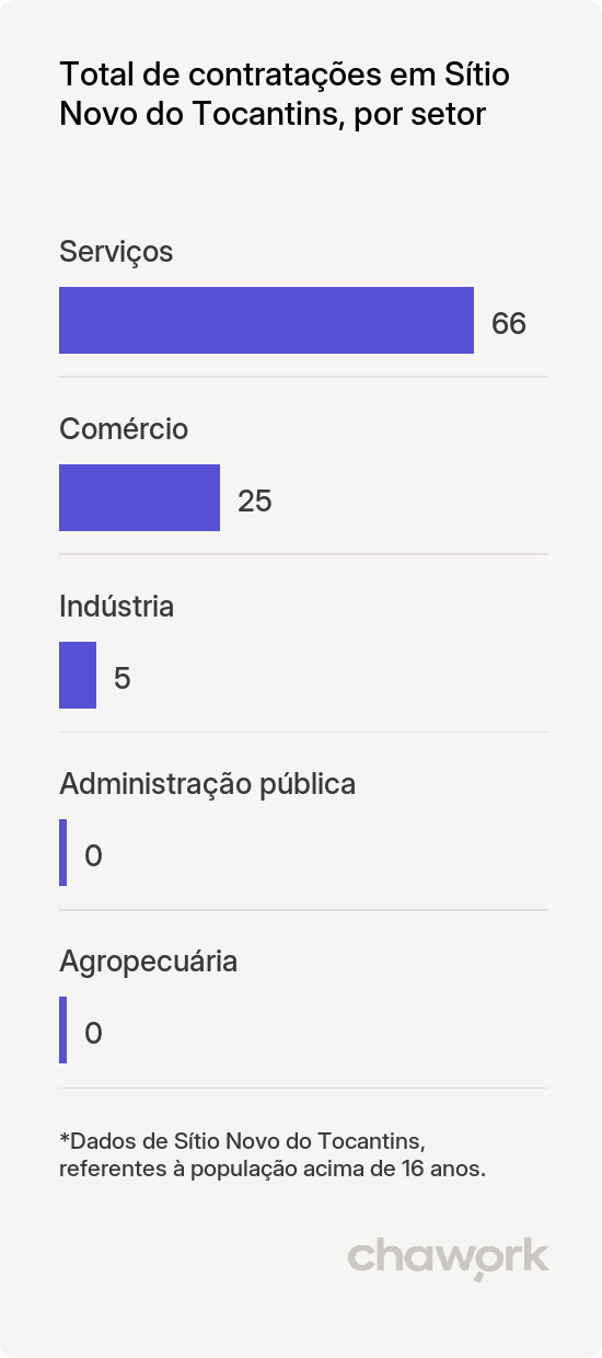 Total de contratações por setor em Sítio Novo do Tocantins, TO