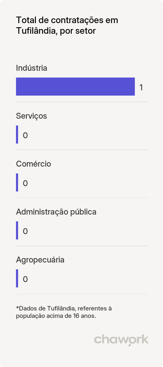 Total de contratações por setor em Tufilândia, MA