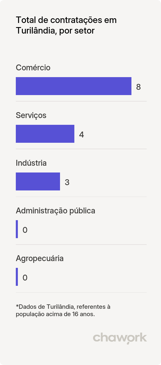 Total de contratações por setor em Turilândia, MA