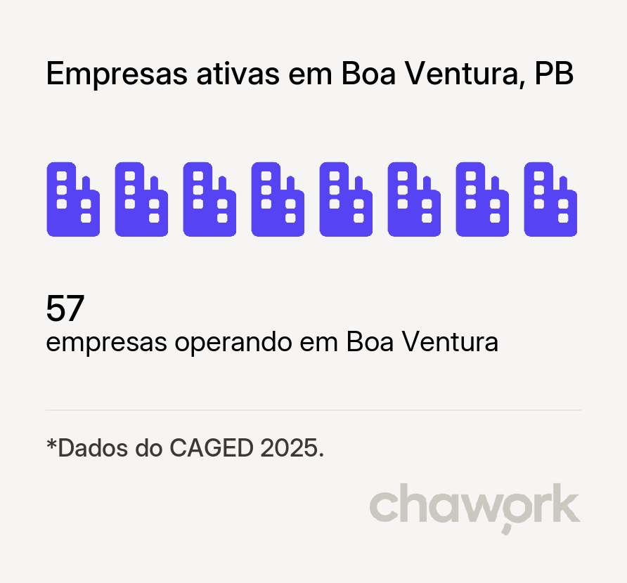 Empresas ativas em Boa Ventura, PB
