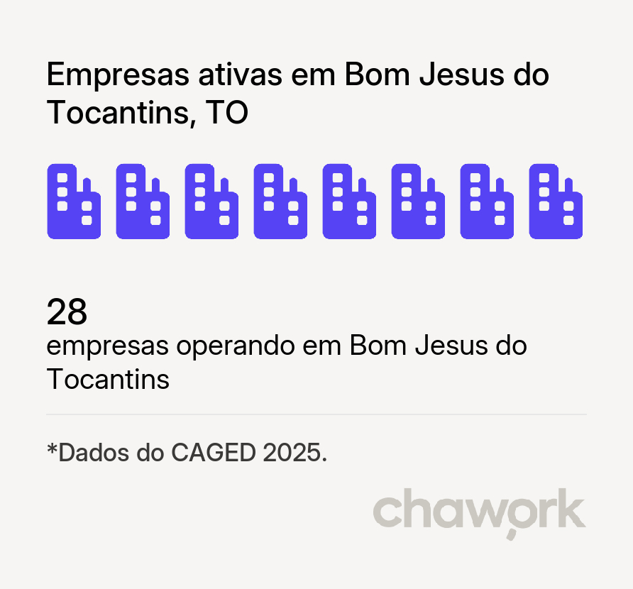 Empresas ativas em Bom Jesus do Tocantins, TO