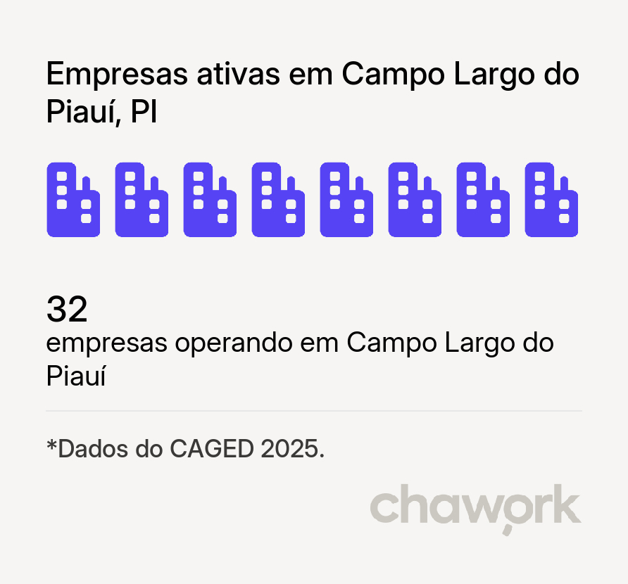 Empresas ativas em Campo Largo do Piauí, PI