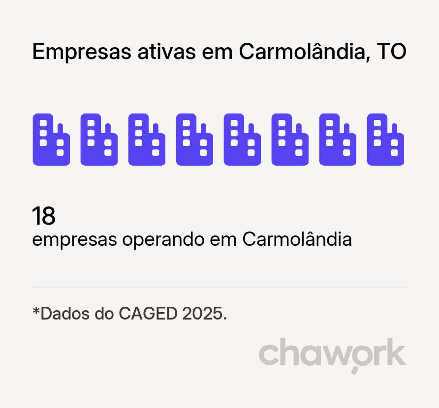 Empresas ativas em Carmolândia, TO