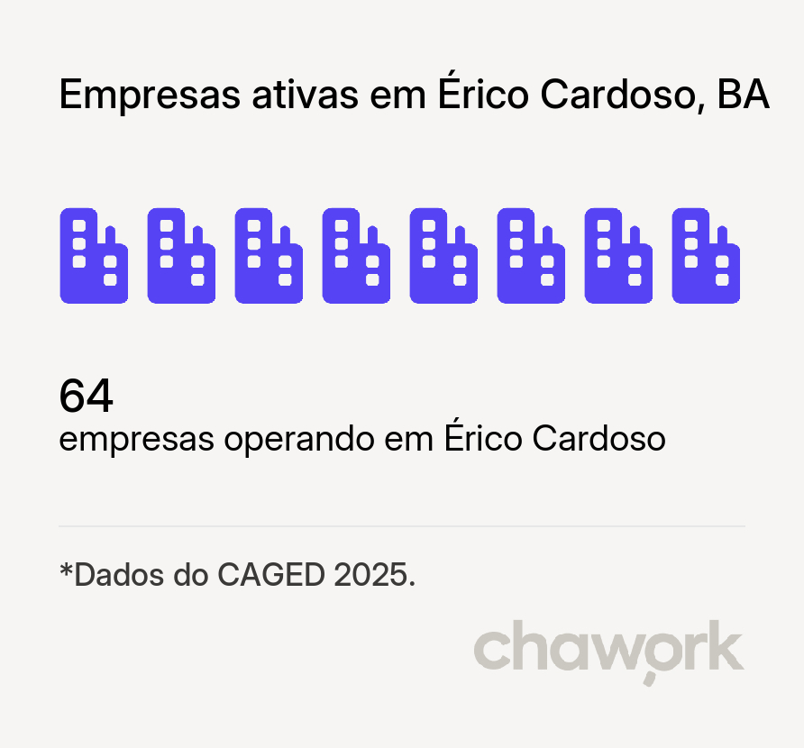 Empresas ativas em Érico Cardoso, BA
