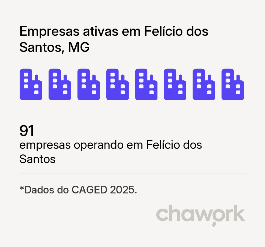 Empresas ativas em Felício dos Santos, MG