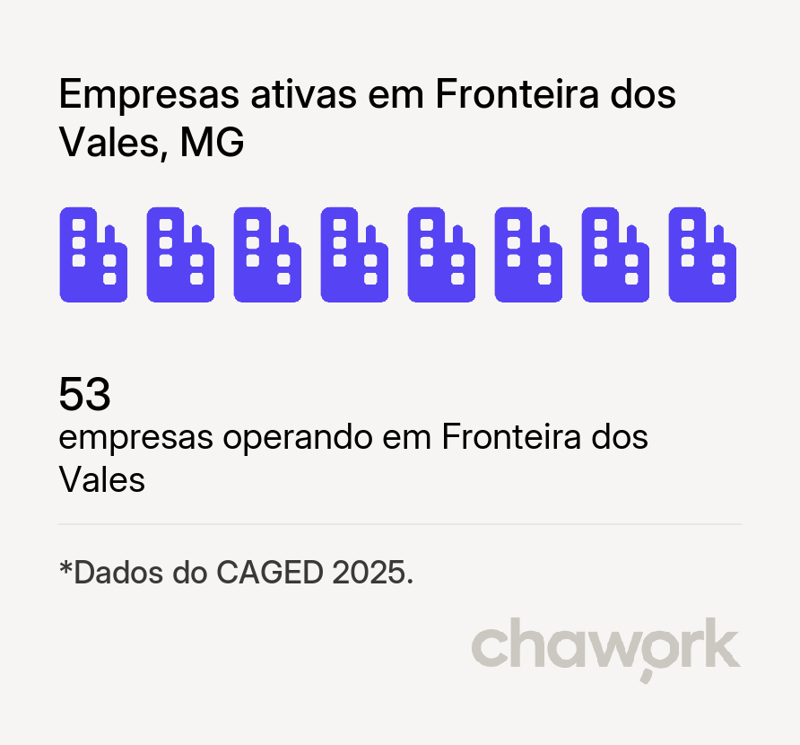 Empresas ativas em Fronteira dos Vales, MG