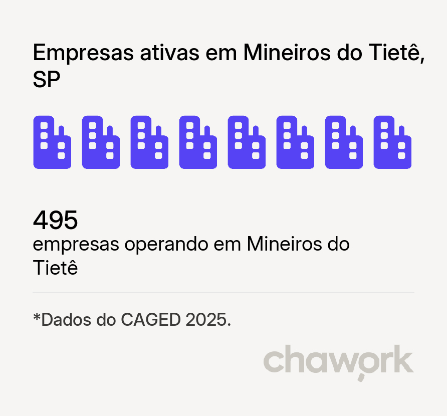 Empresas ativas em Mineiros do Tietê, SP