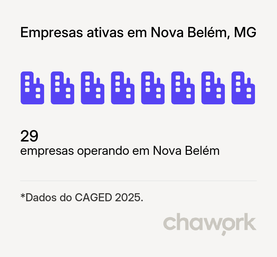Empresas ativas em Nova Belém, MG