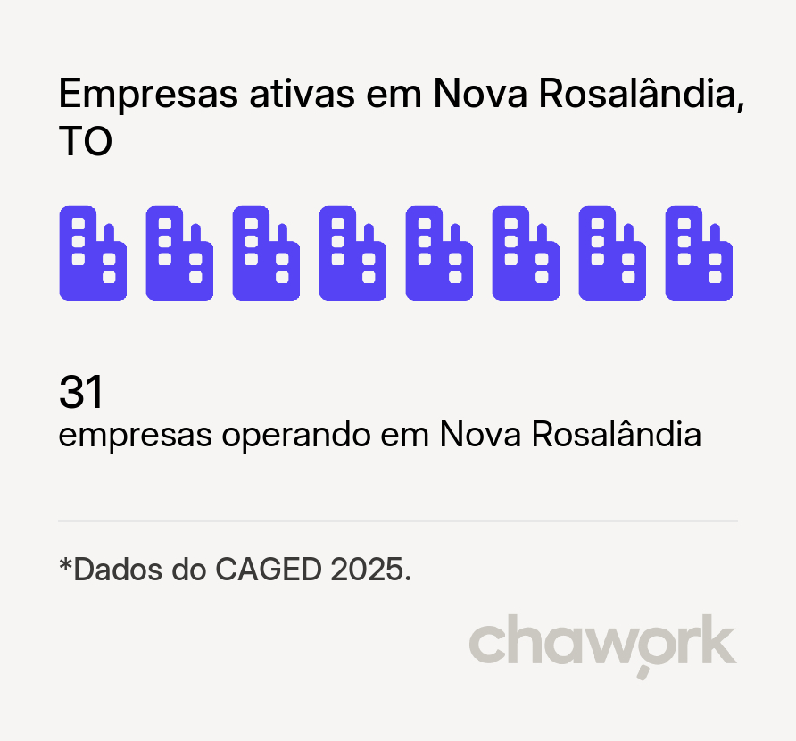 Empresas ativas em Nova Rosalândia, TO