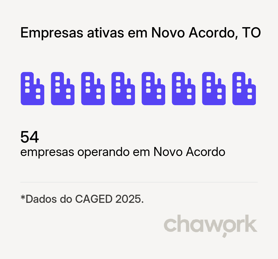 Empresas ativas em Novo Acordo, TO