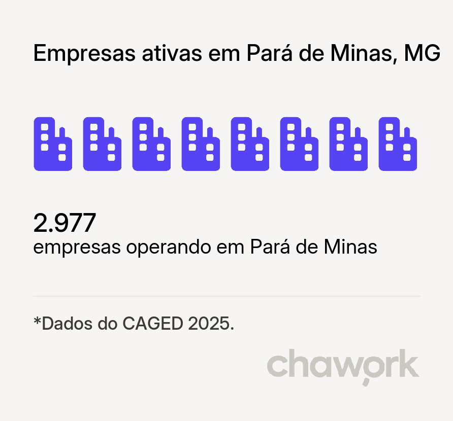 Empresas ativas em Pará de Minas, MG