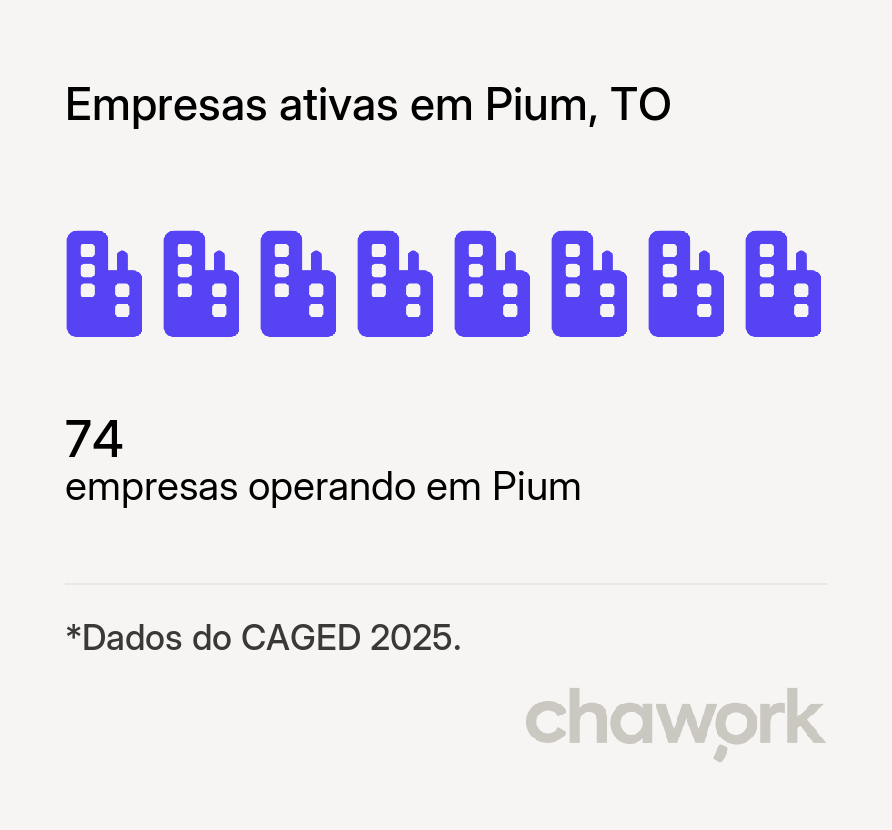 Empresas ativas em Pium, TO