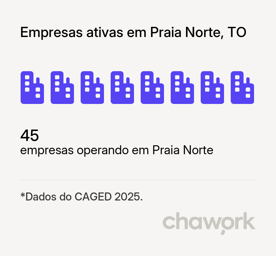Empresas ativas em Praia Norte, TO