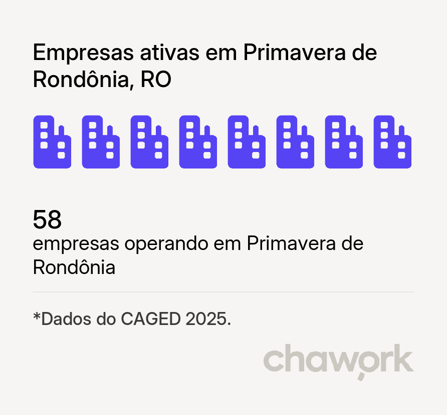 Empresas ativas em Primavera de Rondônia, RO