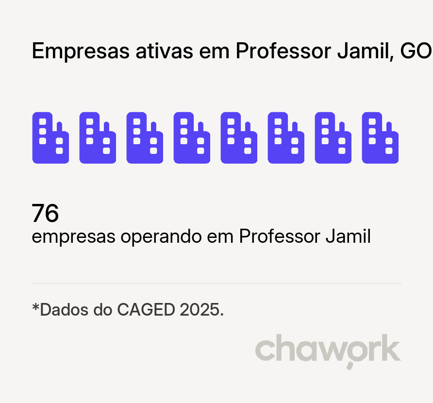 Empresas ativas em Professor Jamil, GO