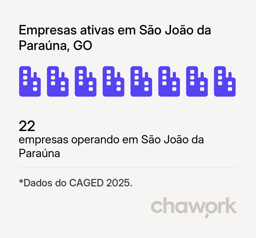 Empresas ativas em São João da Paraúna, GO