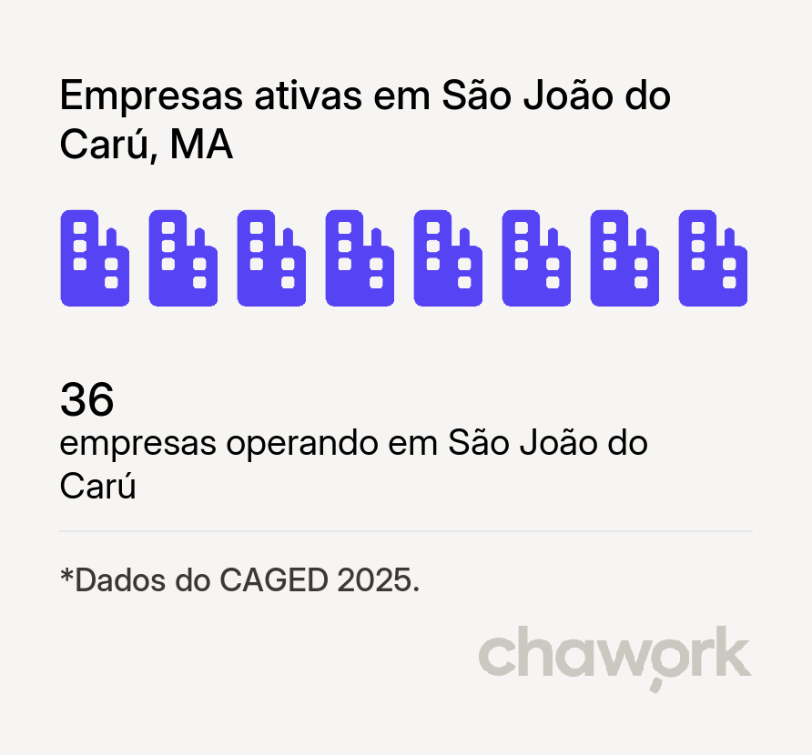 Empresas ativas em São João do Carú, MA