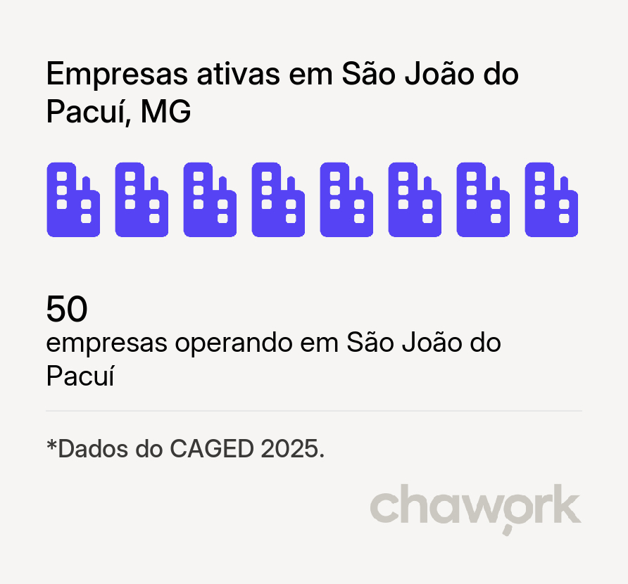 Empresas ativas em São João do Pacuí, MG