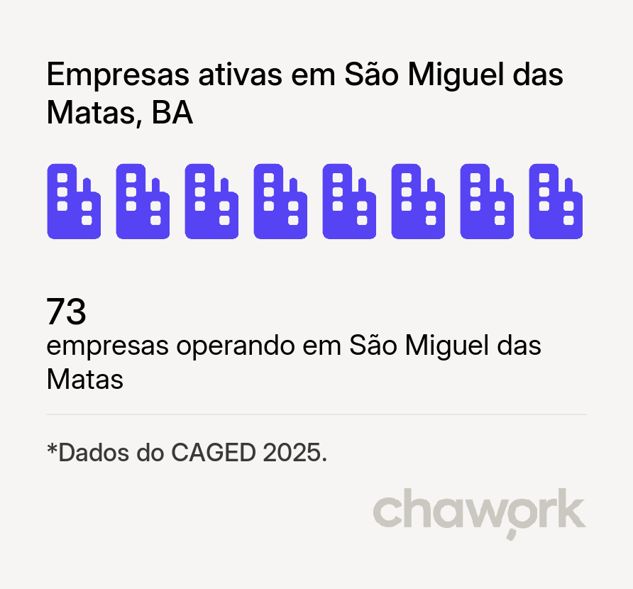 Empresas ativas em São Miguel das Matas, BA