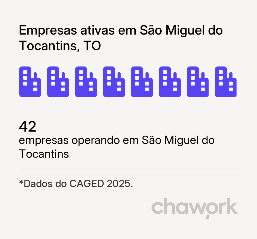 Empresas ativas em São Miguel do Tocantins, TO