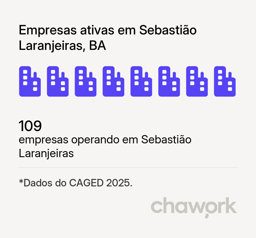 Empresas ativas em Sebastião Laranjeiras, BA