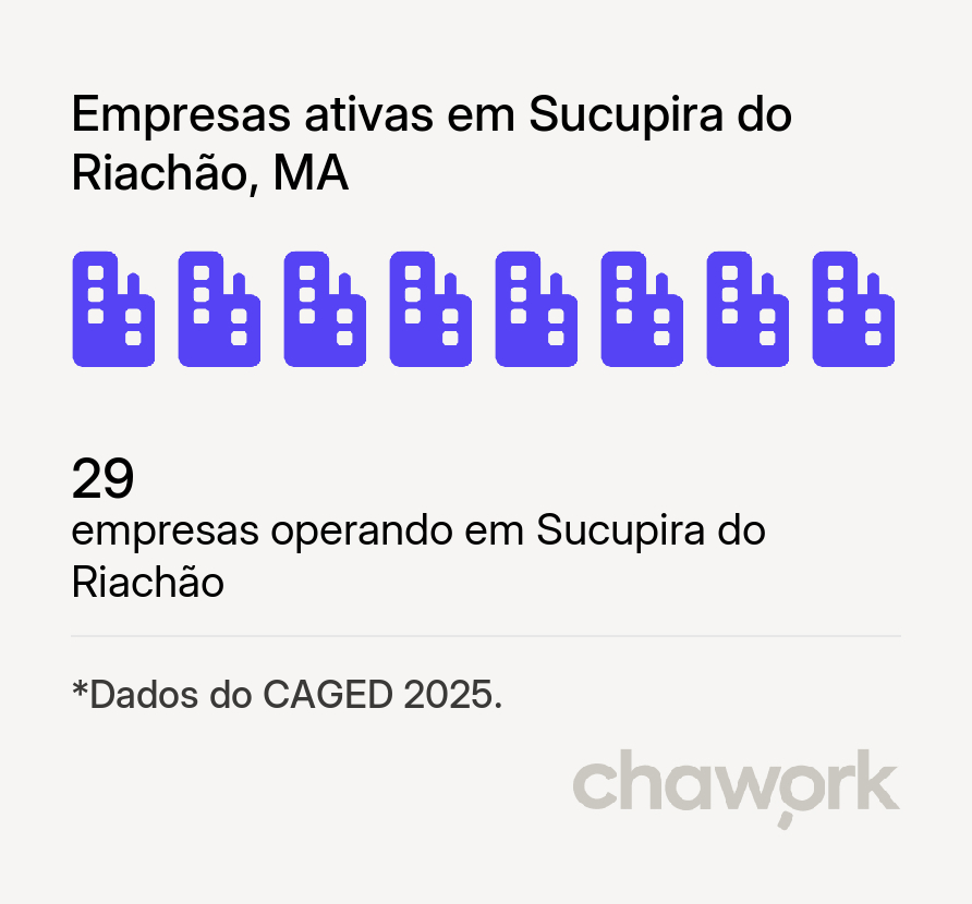 Empresas ativas em Sucupira do Riachão, MA