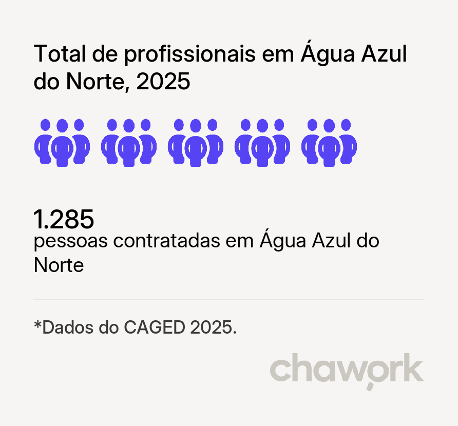 Total de profissionais contratados em Água Azul do Norte, PA
