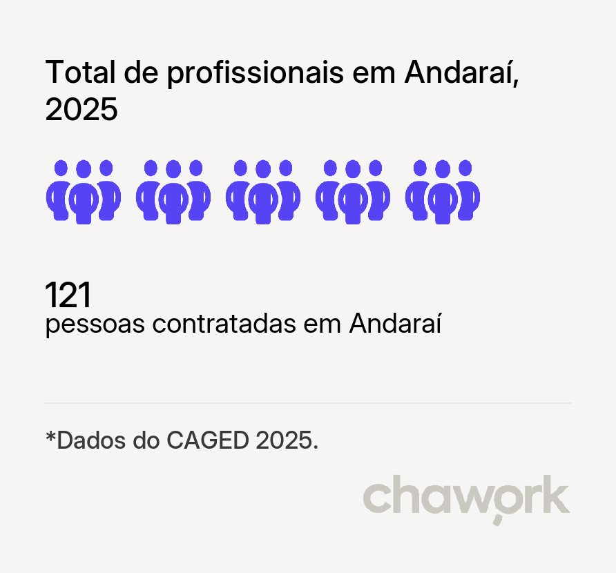 Total de profissionais contratados em Andaraí, BA