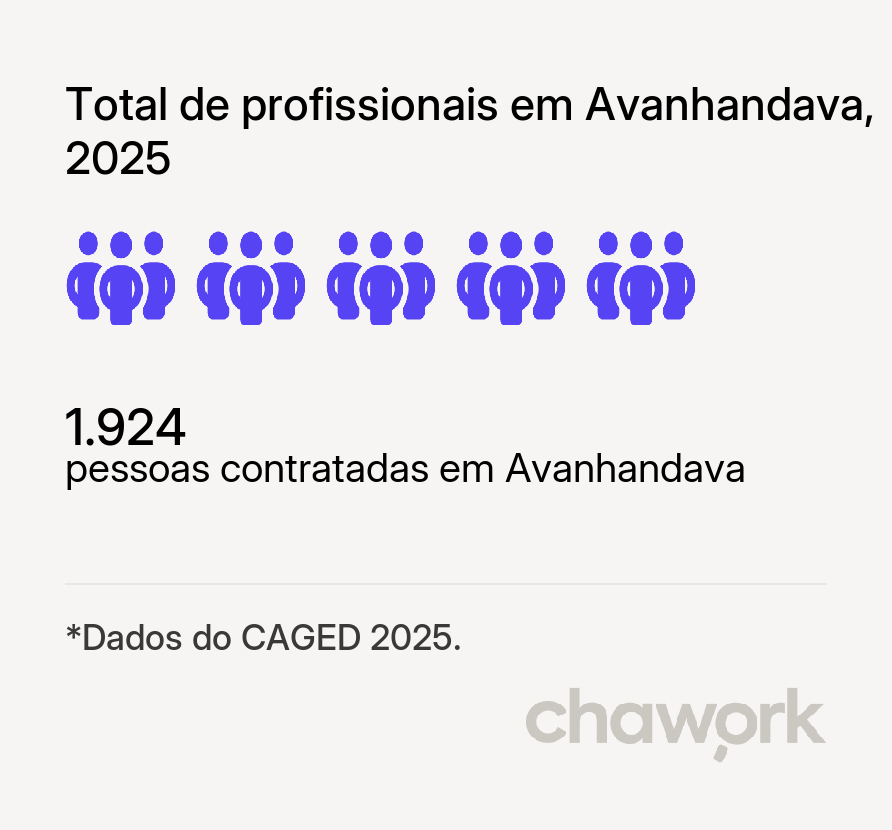 Total de profissionais contratados em Avanhandava, SP