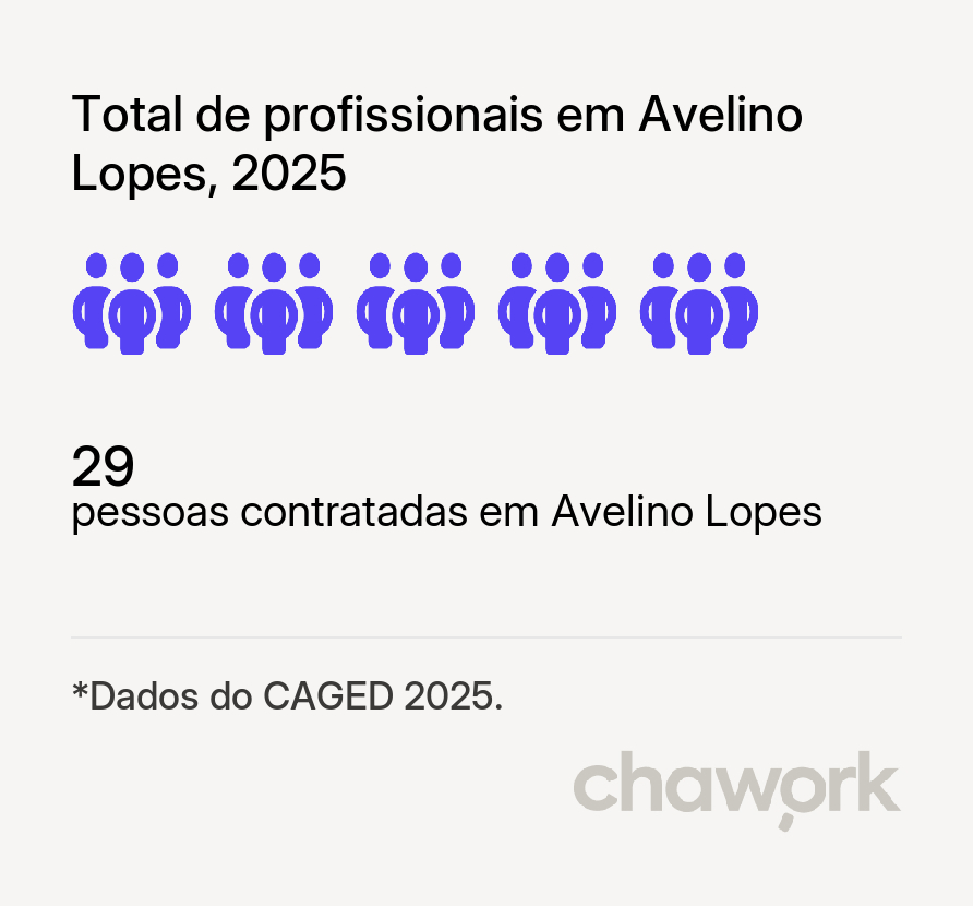 Total de profissionais contratados em Avelino Lopes, PI