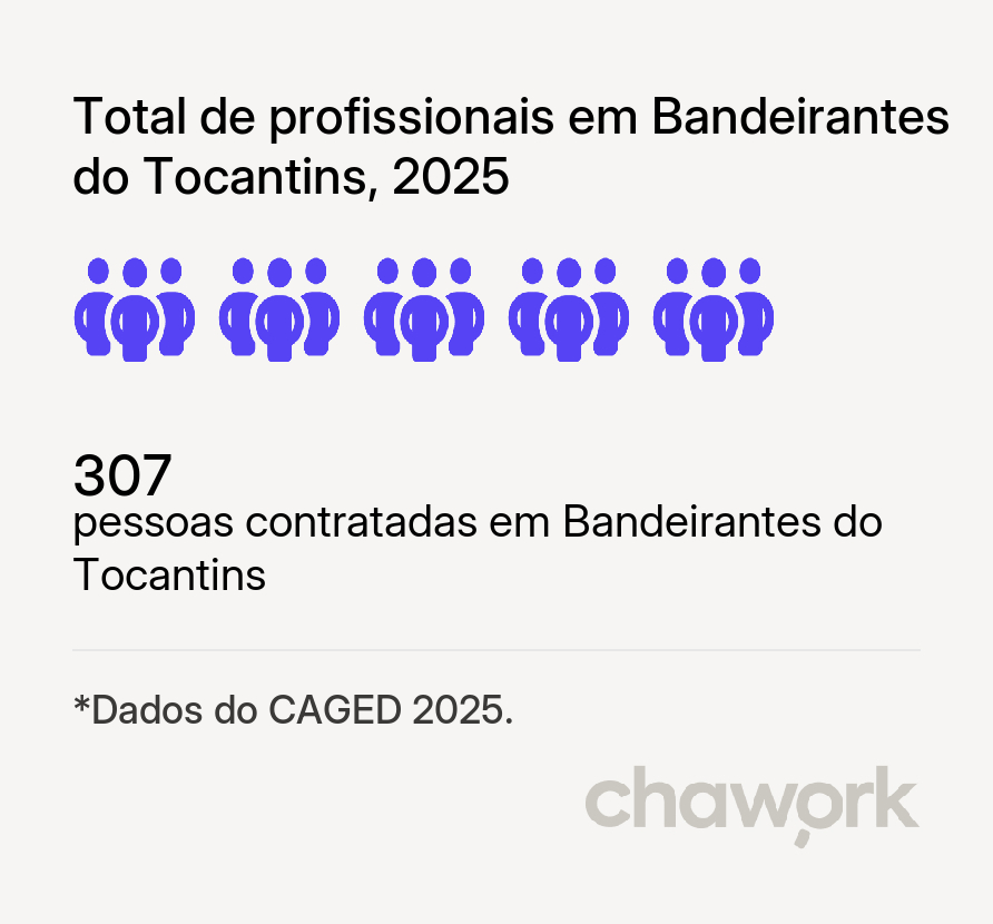 Total de profissionais contratados em Bandeirantes do Tocantins, TO