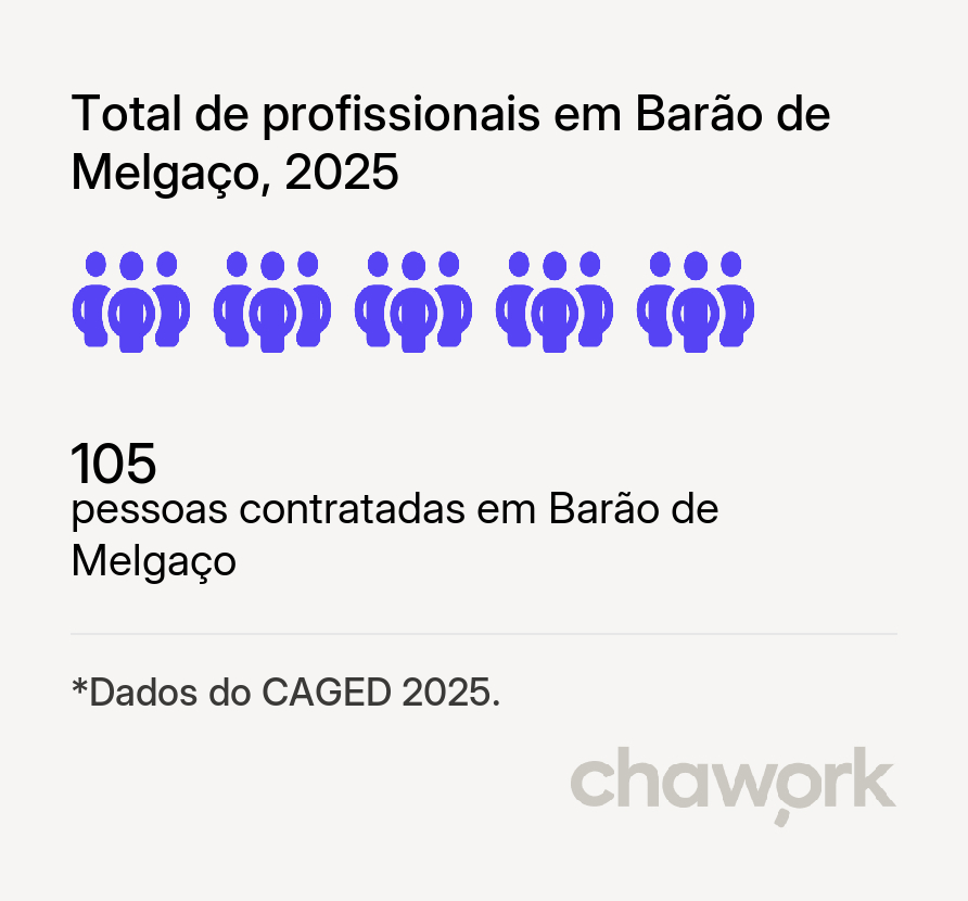 Total de profissionais contratados em Barão de Melgaço, MT