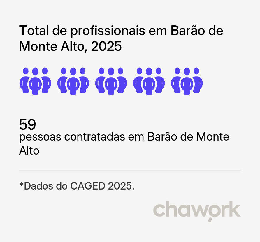 Total de profissionais contratados em Barão de Monte Alto, MG