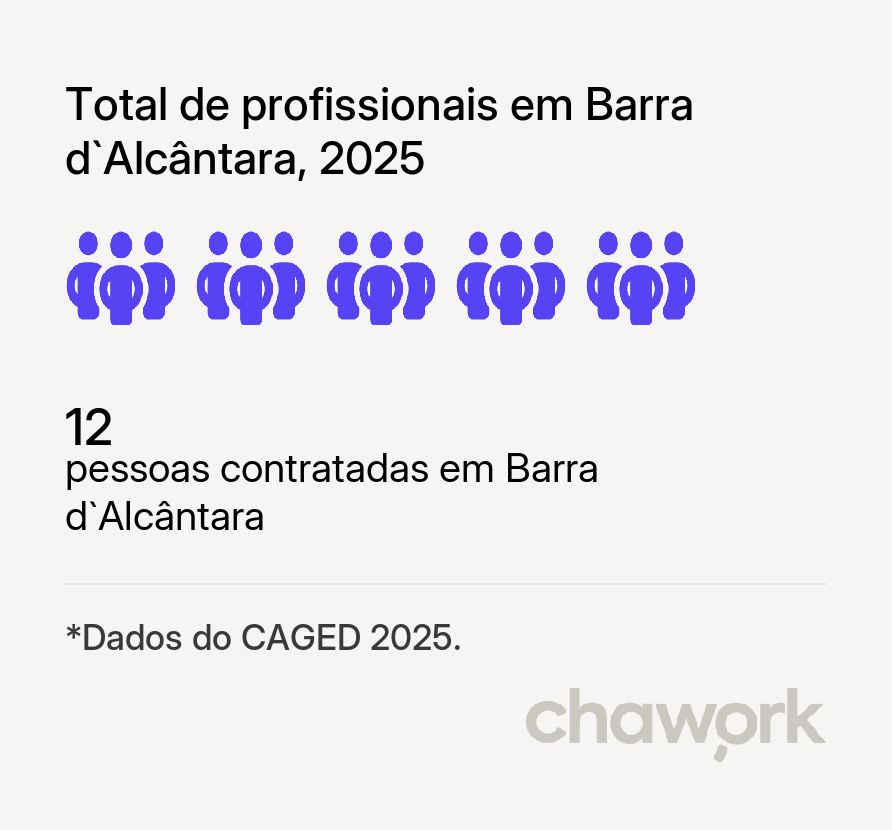 Total de profissionais contratados em Barra d`Alcântara, PI