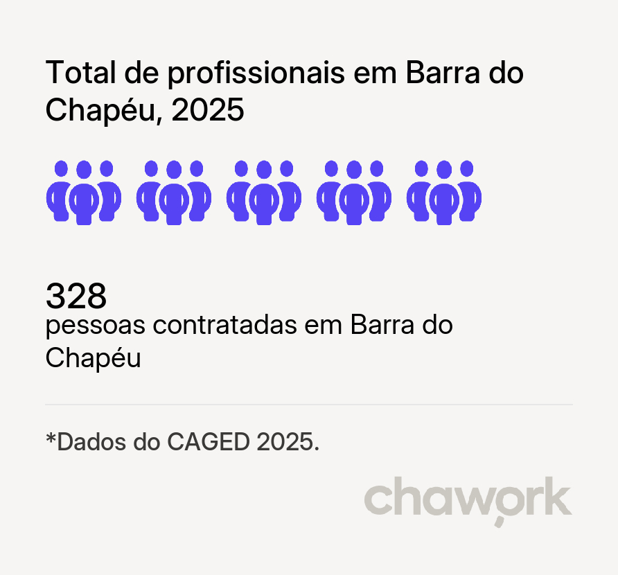 Total de profissionais contratados em Barra do Chapéu, SP