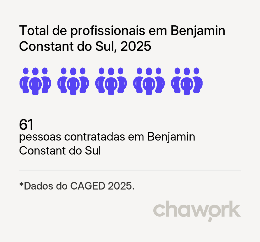 Total de profissionais contratados em Benjamin Constant do Sul, RS