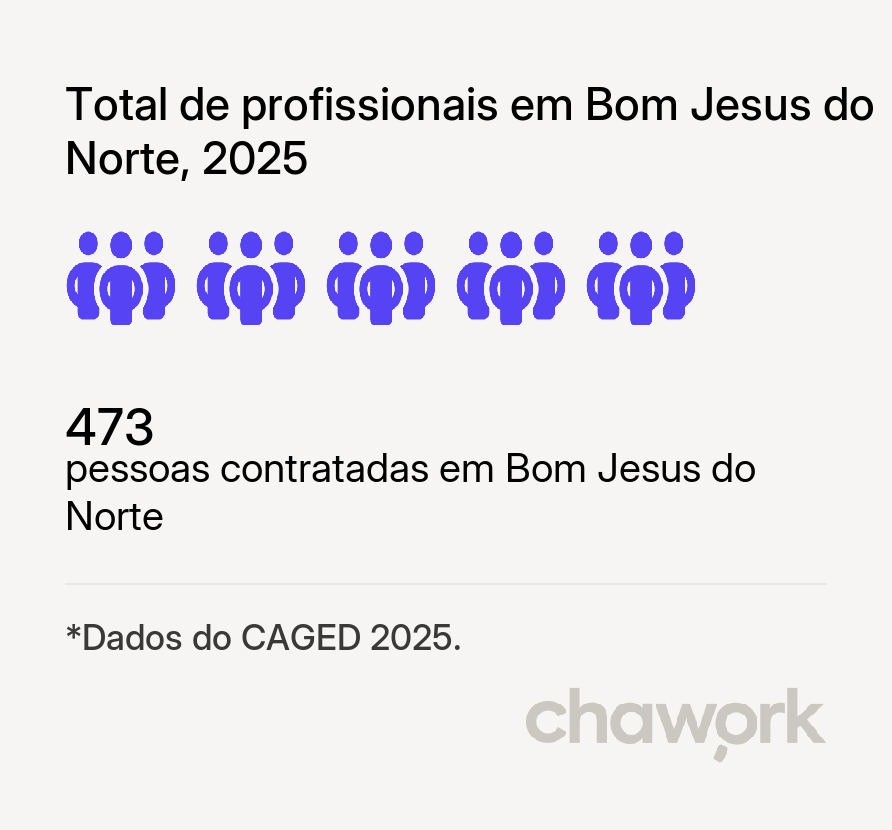 Total de profissionais contratados em Bom Jesus do Norte, ES